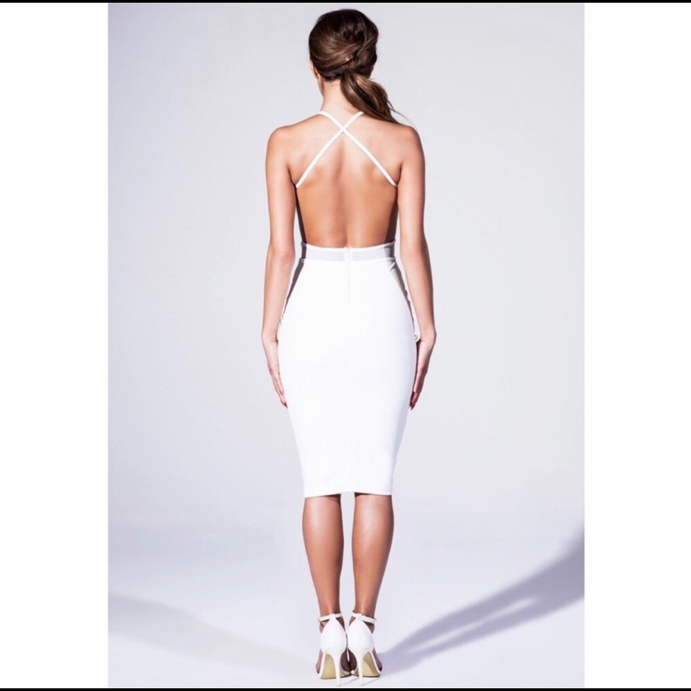 white midi dress - Picture 3 of 4